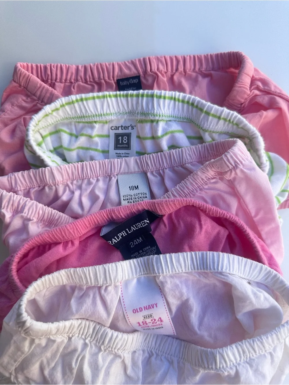 Ralph Lauren Old Navy Carter’s Girls Cotton Bloomers Assorted Pack 18-24M